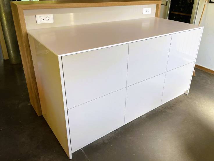 Ilot central sur mesure - blanc laqué