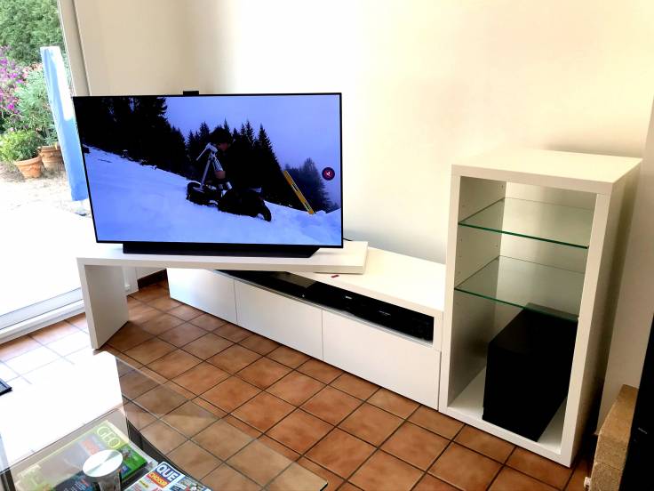 Meuble TV blanc sur mesure