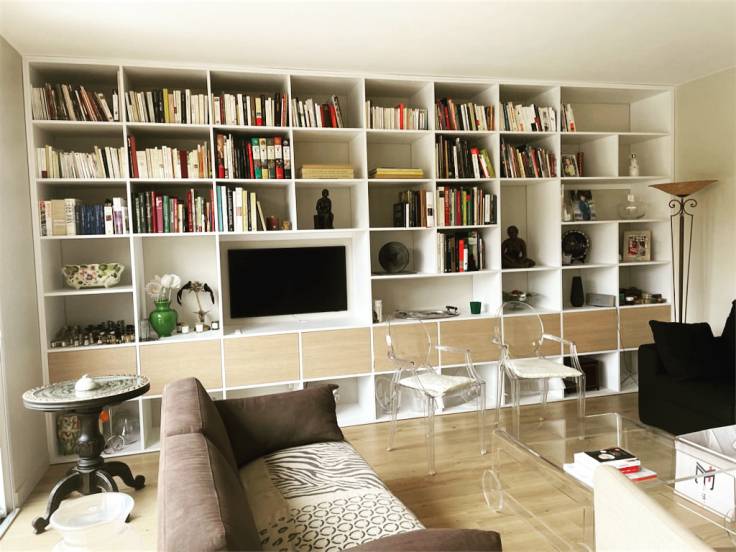 Meuble TV et bibliothèque sur mesure